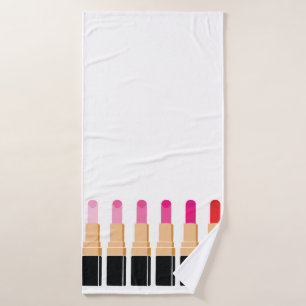 Banho Toalha de Lipsticks Rosa