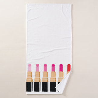 Banho Toalha de Lipsticks Rosa