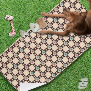 Banho Toalha de Pet com Padrão de Cruz Azteca Rústica Bo