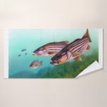 Banho Toalha de vidro listrada<br><div class="desc">Presente perfeito para o seu amigo de pesca do striper ou hubby. Excelente para o ávido pescador desportivo. Design de baixo-d'água com listras únicas.</div>