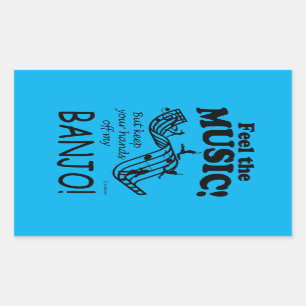 Banjo Sente O Adesivo Retangular De Música