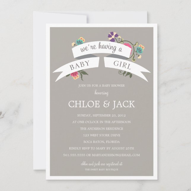 BANNER BOTÂNICO| CONVITE AO CHÁ DE FRALDAS (Frente)