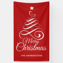 Banner da Árvore de Natal Estilizada do nome perso
