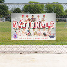 Banner da Equipe de Baseball cinza - Personalizado
