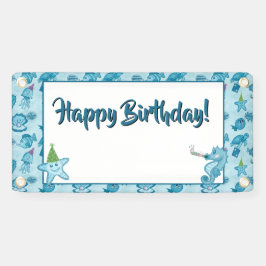 Banner de aniversário da Sea Life com espaço para 