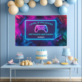 Banner de Aniversário de Gamer Nível Desbloqueado 