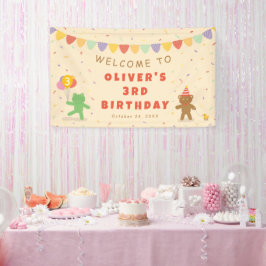 Banner de Aniversário de Sapo & Urso Fofo