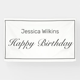 Banner de aniversário feliz e minimalista moderno