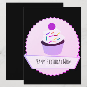 Banner de Aniversário Feliz Neon Cupcake