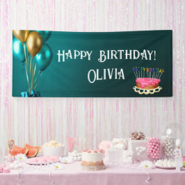 Banner de aniversário feliz personalizável 1