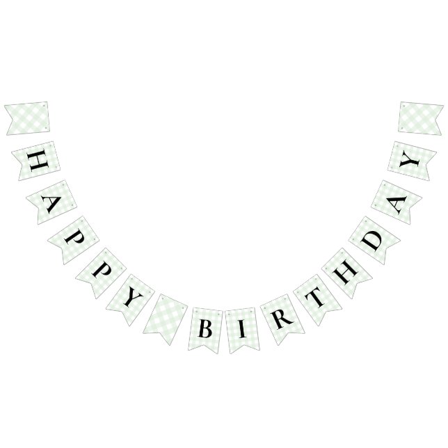Banner de Bandeira de Bunting Birthday de Gingham  (Todos)