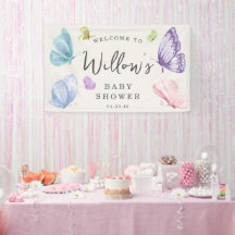 Banner de Boho de Boho Butterfly Chá de fraldas