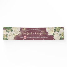 Banner de Casamento Hydrangea Flores String Luzes 