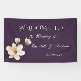 Banner de Casamento Romântico Elegante Magnólia