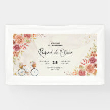 Banner de Convite de Casamento Floral Romântico –