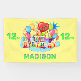 Banner de crianças divertidas Feliz aniversário Ad