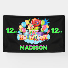 Banner de crianças divertidas Feliz aniversário Ad