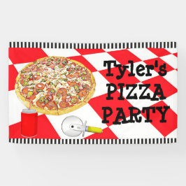 Banner de Festa de aniversário da Pizza Party Pers