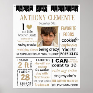 Banner de Poster de Aniversário Milestone Ouro pre