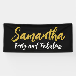 Banner do aniversário de 40 anos a preto e Dourado