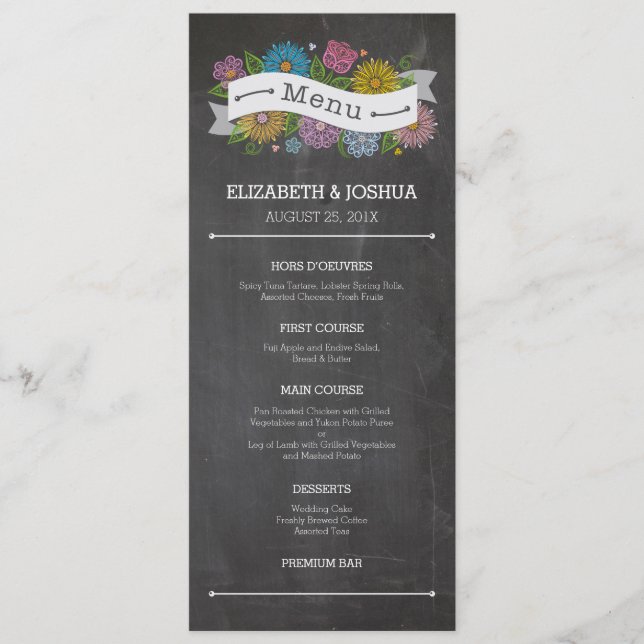 Banner Floral de Lousa Menu (Frente)
