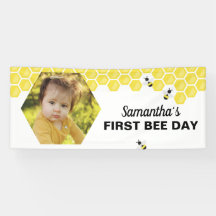 Banner Honeycomb do Primeiro Dia de Aniversário