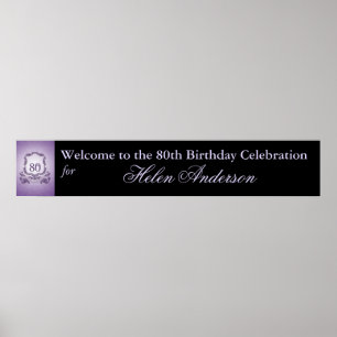 Banner Personalizado de Aniversário 80 Poster de 6