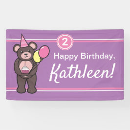 Banner personalizado de urso pardo de pelúcia