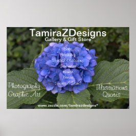Banner POSTER de negócios Hydrangea azul