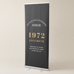 Banner Retrátil 50º aniversário de 1972 Chic Dourado Elegante