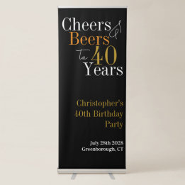Banner Retrátil aniversário de 40 anos Cheers e Beers Party