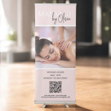 Blush Pink Spa Salon QR Code Foto Comercial
