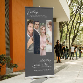 Banner Retrátil Boas-vindas ao casamento de fotos modernas e român