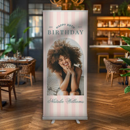 Banner Retrátil Boas-vindas de Aniversário Preppy de Qualquer Idad