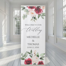 Casamento Floral de Blush Watercolor Burgundy Eleg