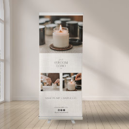 Banner Retrátil Chic Linen Photo Business Event Display Marketing