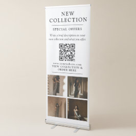 Banner Retrátil Código QR de Foto de Moda Promocional Empresarial 