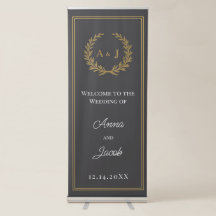 Coroa de Louro Monograma de Boas-Vindas Casamento 