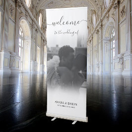 Banner Retrátil Foto Elegante De Caligrafia De Boas-Vindas