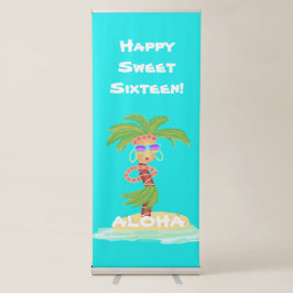 Banner Retrátil Hula Palm, doce faixa de 16 anos