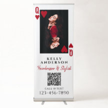 Rainha de Copas Código QR de Foto Feminina Cabelei