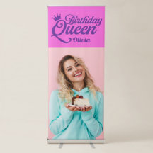 Banner Vertical Retrátil Rainha de Aniversário