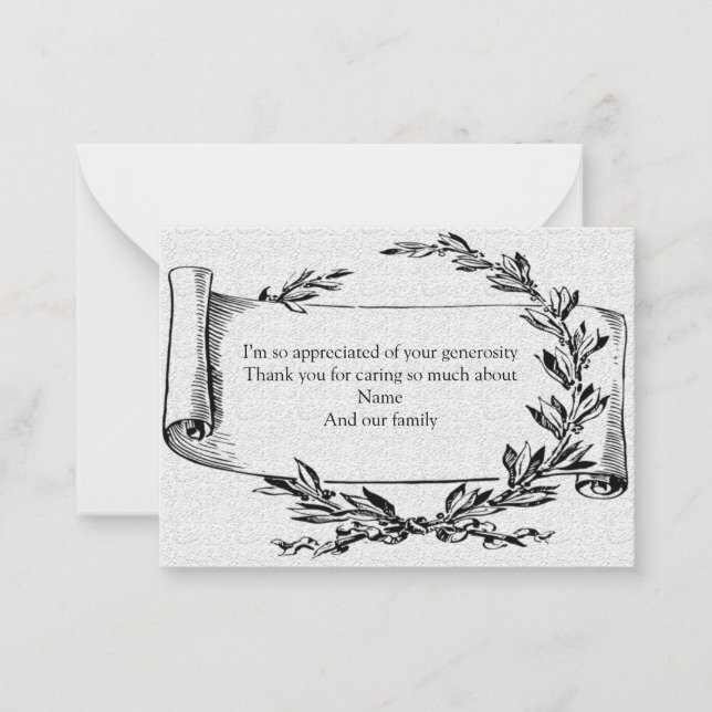 Banner Vintage Laurel Após Cartões de agradeciment (Frente)
