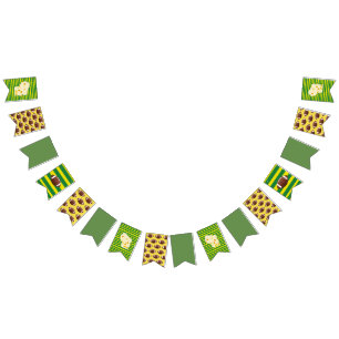 Banners de Bandeira Dourada e Verde Cheesehead em