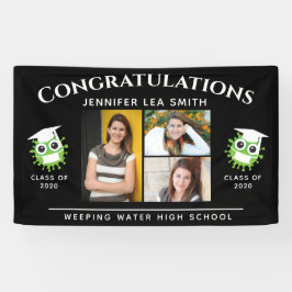 Banners de graduação pretos personalizados com fot