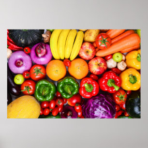Banquete a cores - Fruta fresca e Poster vegetaria