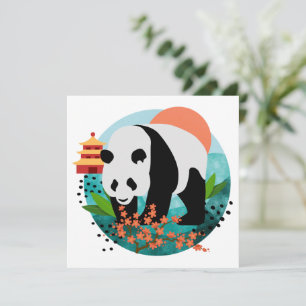 BAO SHI - Panda - cartões de nota simples - detalh