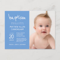 Baptismo Boy | Convite para Fotografias Moderno +
