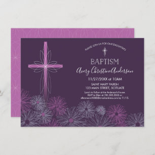 Baptismo, convite do batismo - menina, costume