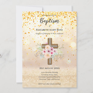 BAPTISMO moderno Christening Bautizo CONVITE FLORA